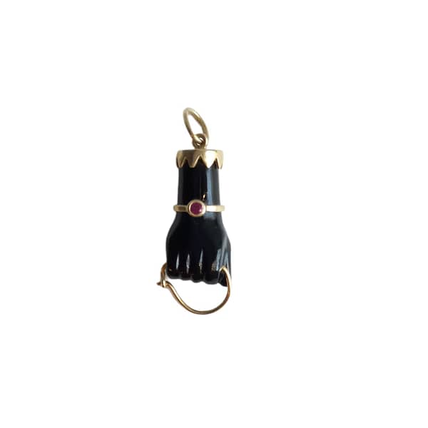 black onyx punch pendant
