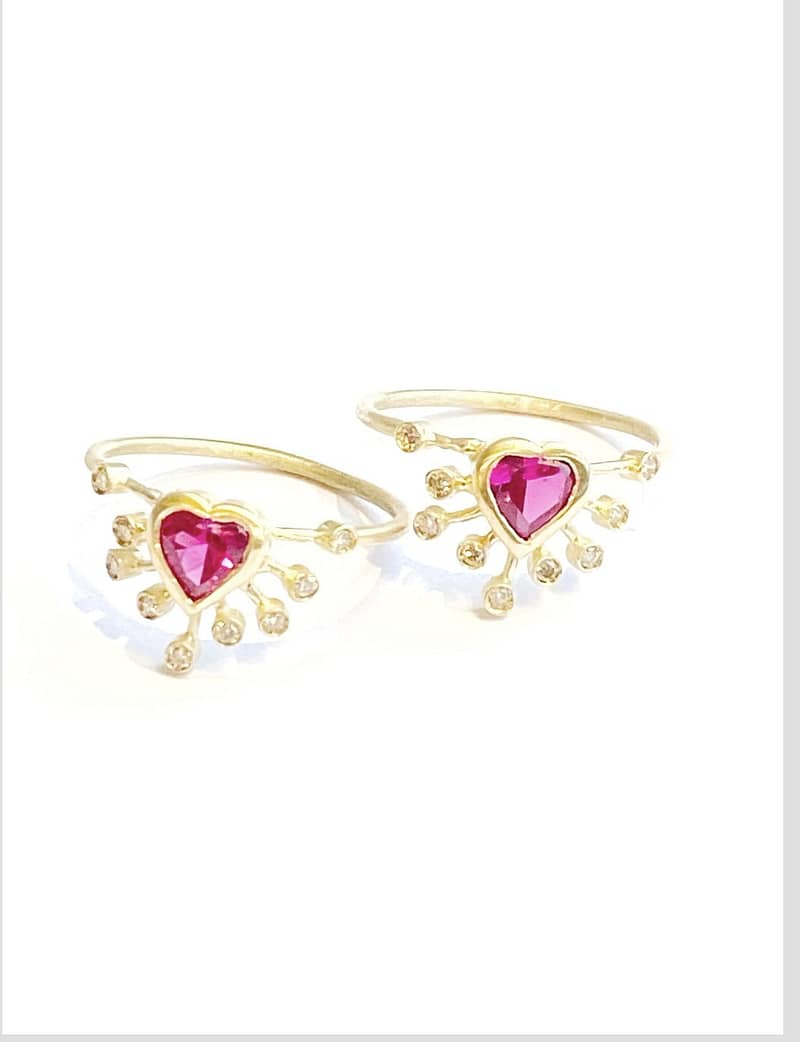 ruby sunny love ring gold diamonds Monica G. Jewels