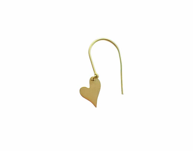 gold heart earring